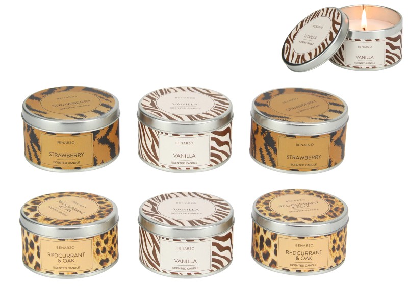 Glass Fragrance Candle with Animal Print Design