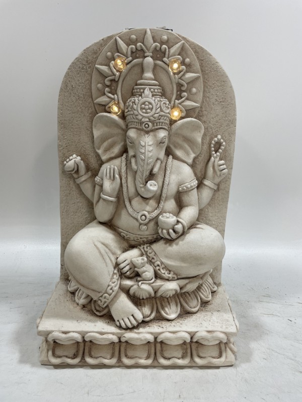 Cream Ganesh on Plaque Incense Holder
