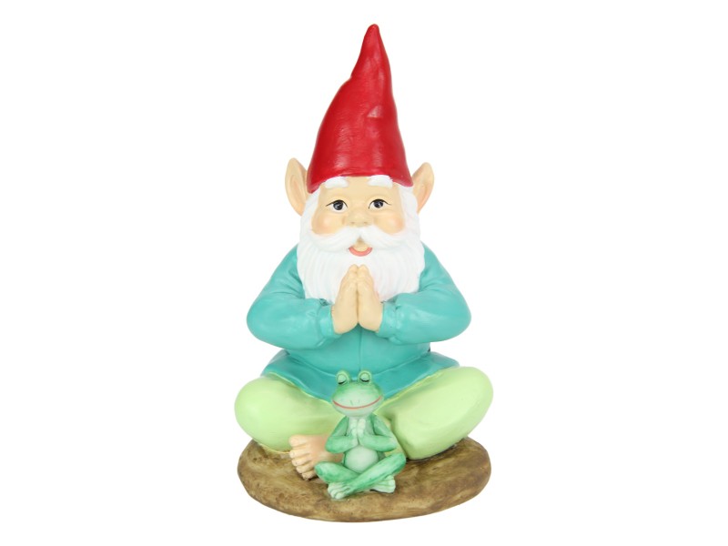 Sitting Yoga Gnome with Frog