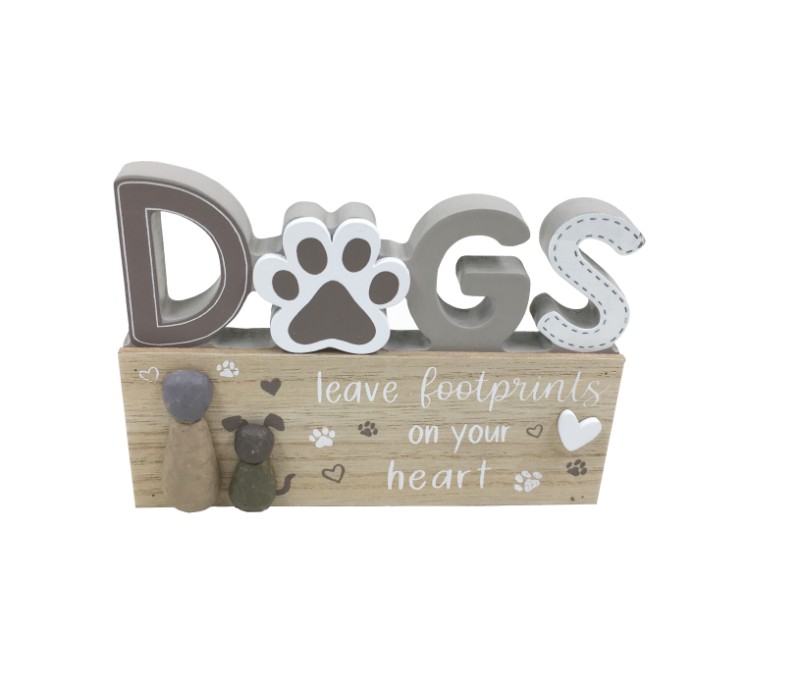 Cute Dog Plaque with Inspirational Love Wording