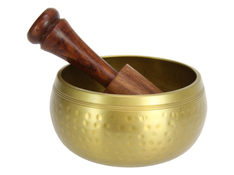 Hand Hammered Gold Tibetan Singing Bowl (Includes Striker)