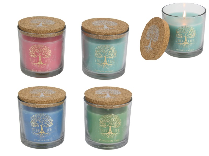 gram Scented Candle with Tree of Life Design