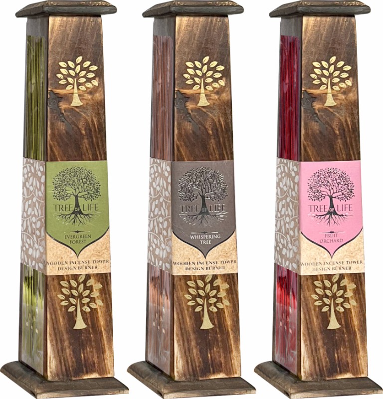Incense Tower with Tree of Life Wrap Design