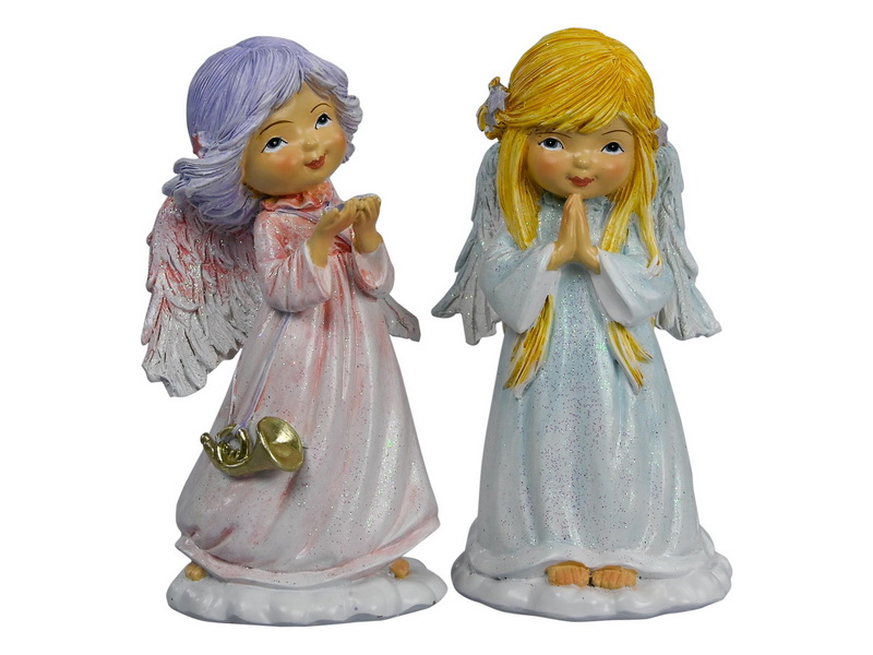 Angel Girls Standing in Glitter Dress