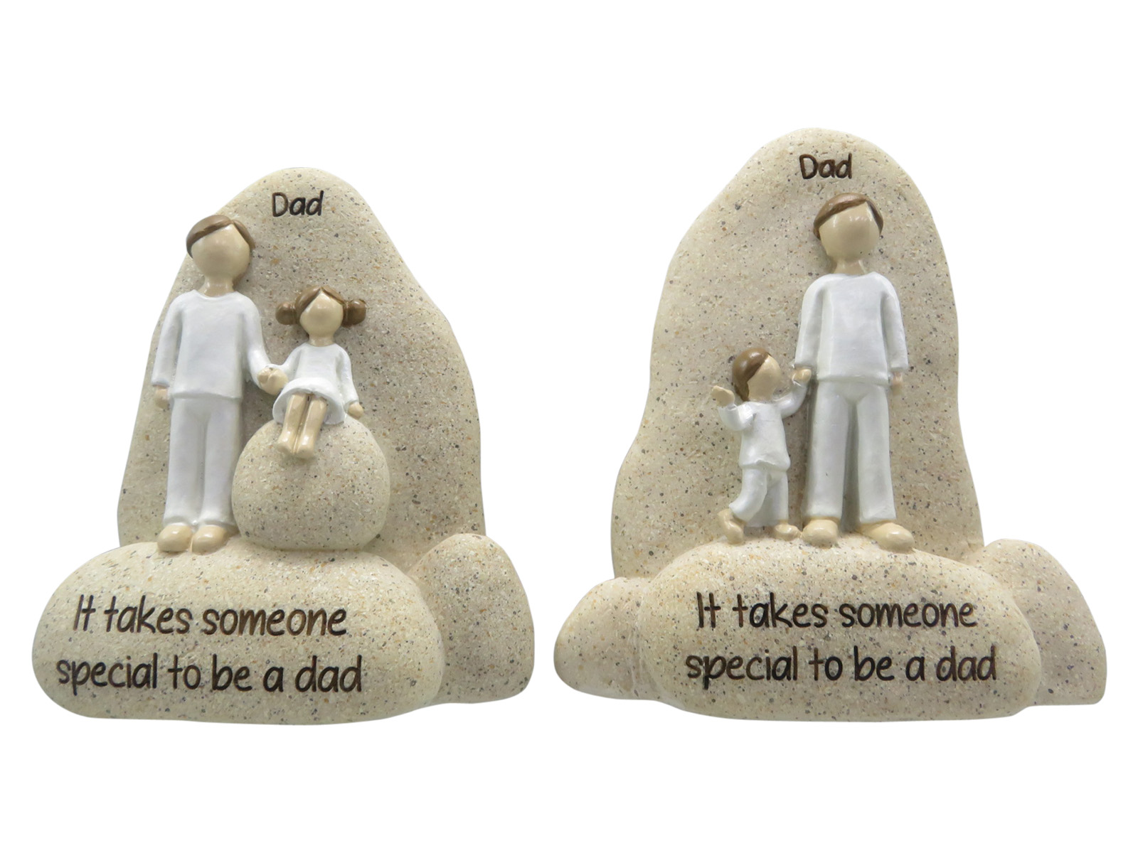 Father & Child on Inspirational "Dad" Message Rock