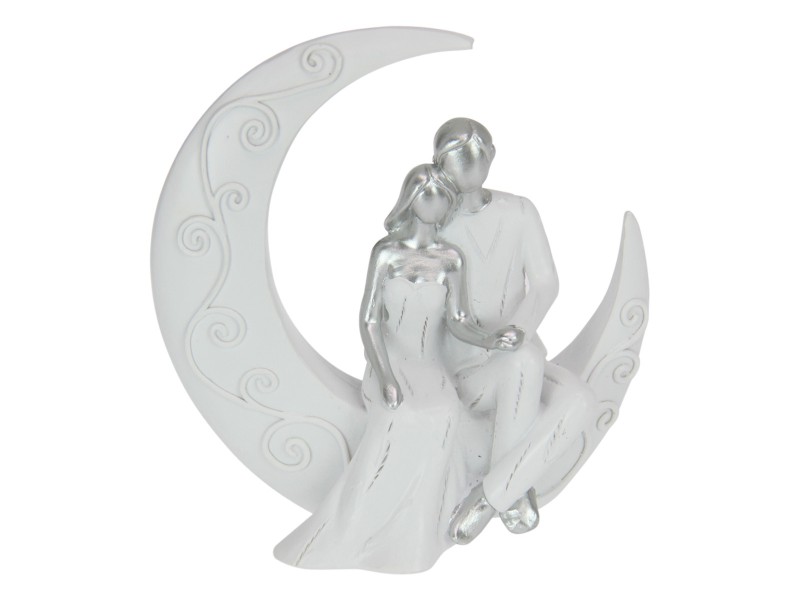 Inspirational Loving Couple on Moon (Silver)