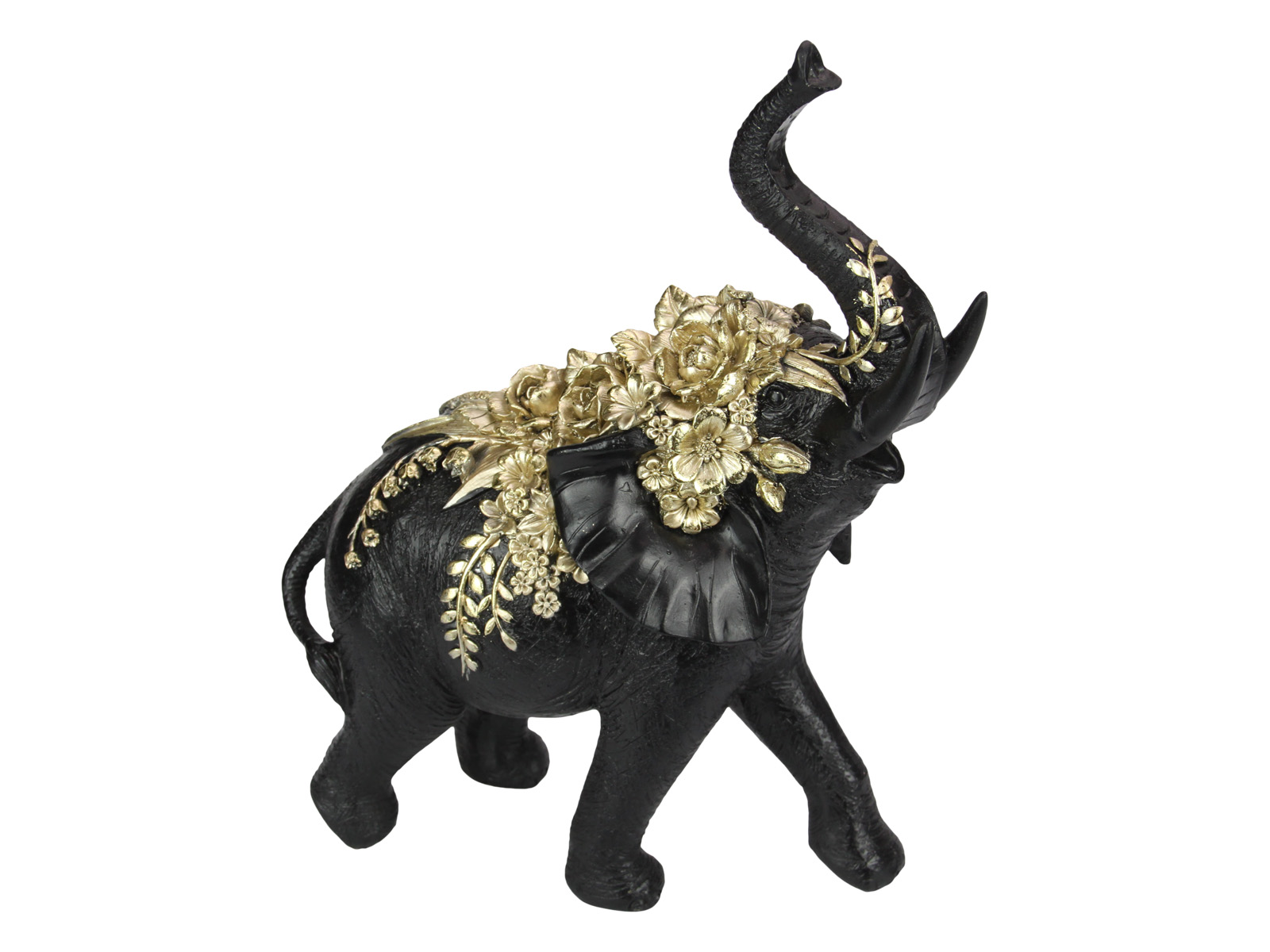 Black & Gold Floral Design Elephant