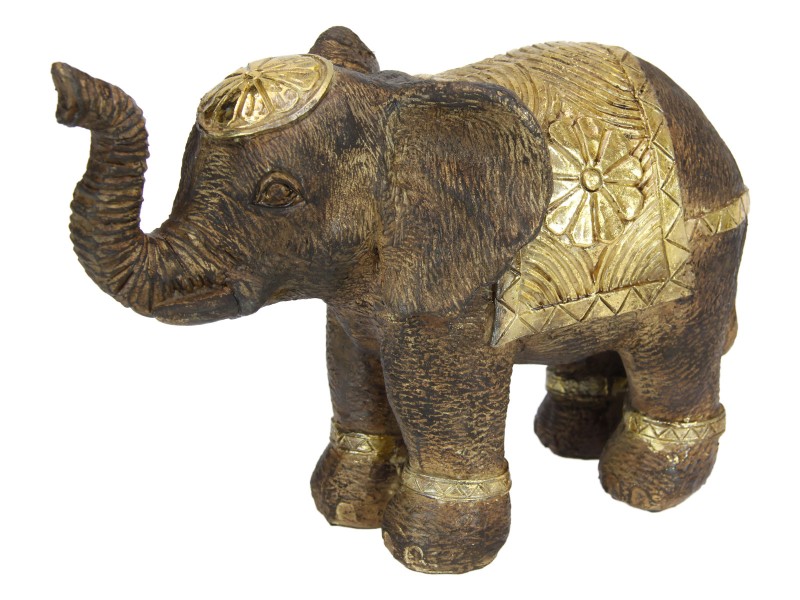 Elephant with Gold Floral Accents Design (Large)