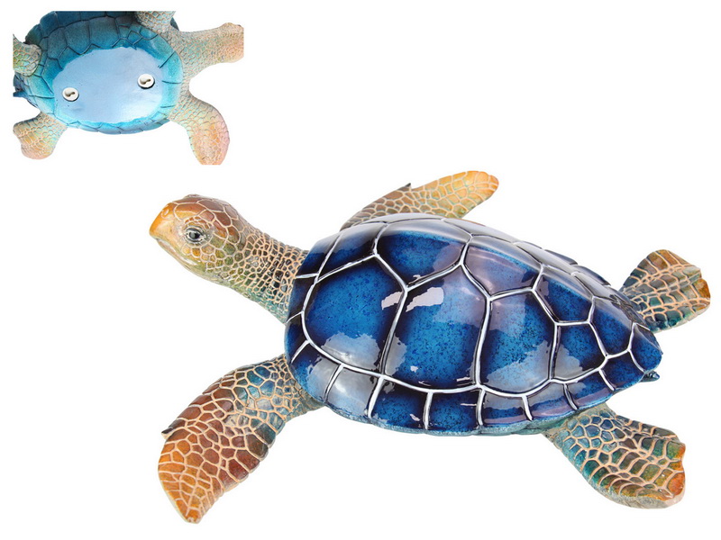 35CM BLUE MARBLE SHELL TURTLE