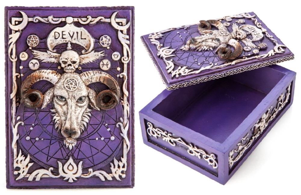 Antique Purple Baphomet Symbol Tarot Box