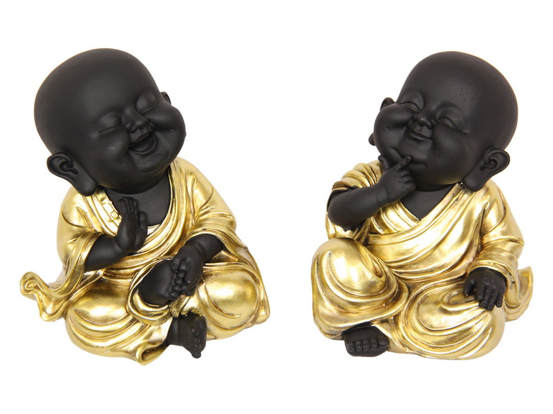 Happy Buddha Sitting in Gold Robe