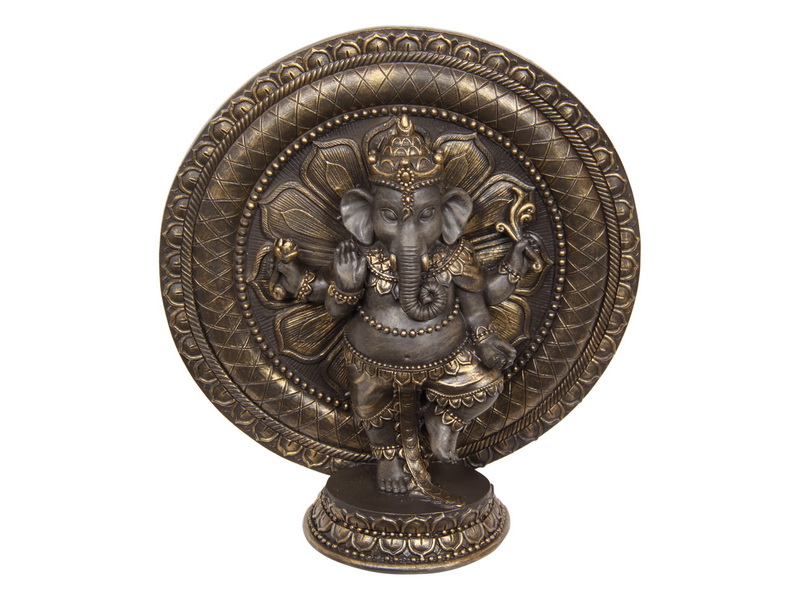Ganesh Dancing on Lotus Flower Ring Base