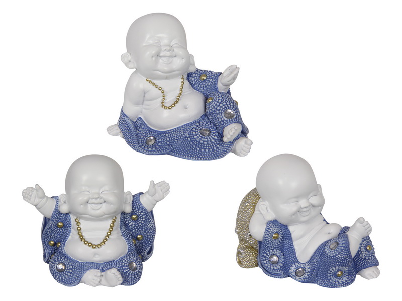 Blue & White Happy Buddha