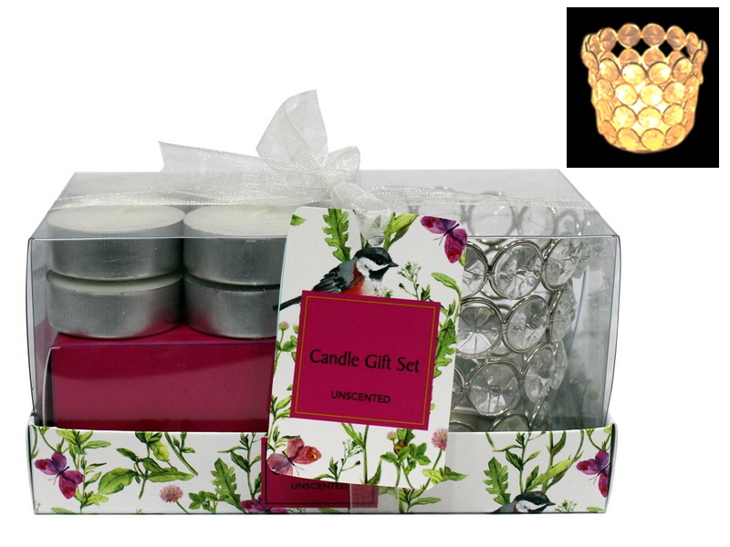 Beaded Candle Holder & Tealights Gift Set
