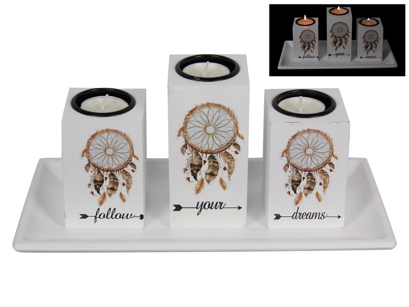 "Follow Your Dreams" Three Candle Holder Gift Set
