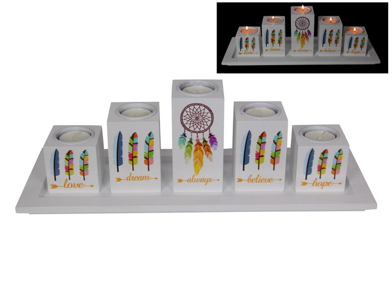 "Follow Your Dreams" Five Candle Holder Gift Set