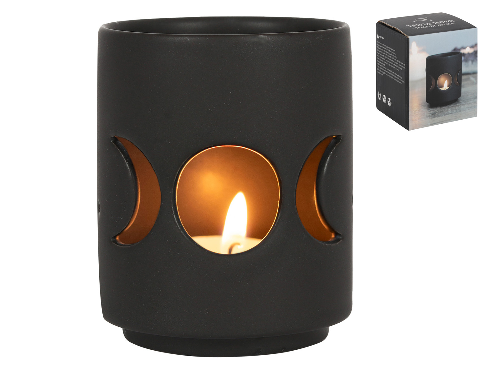 Triple Moon Cut Out Design Candle Holder