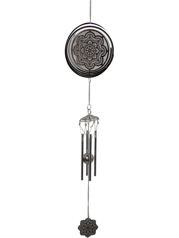 Metal Mandala Flower Spinner Wind Chime