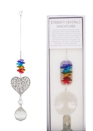 Eternity Chakra Crystals & Heart Suncatcher