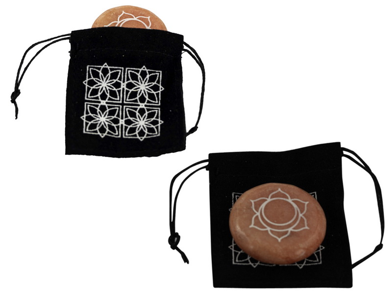 Marble Chakra Meditation Stone in Gift Bag (Orange)