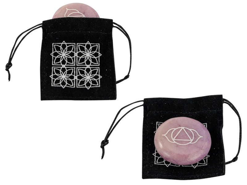 Marble Chakra Meditation Stone in Gift Bag (Purple)