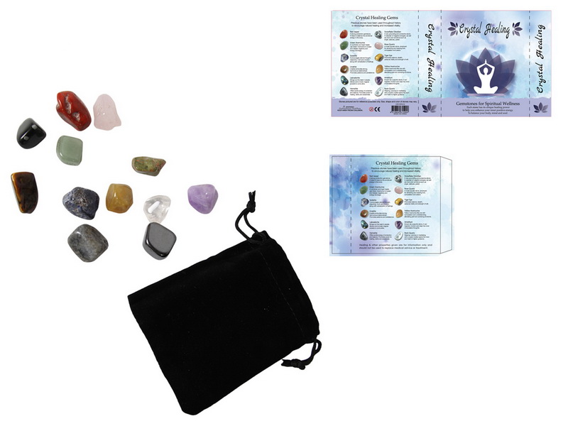 Spiritual Healing Gemstones in Book Design Gift Box