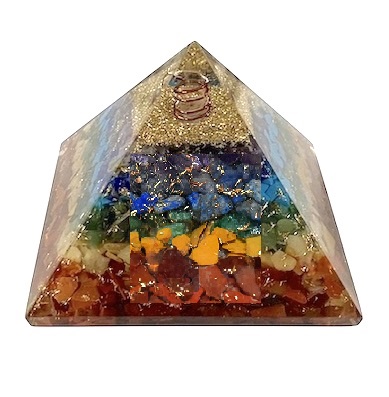 Chakra Gemstones Orgonite Pyramid