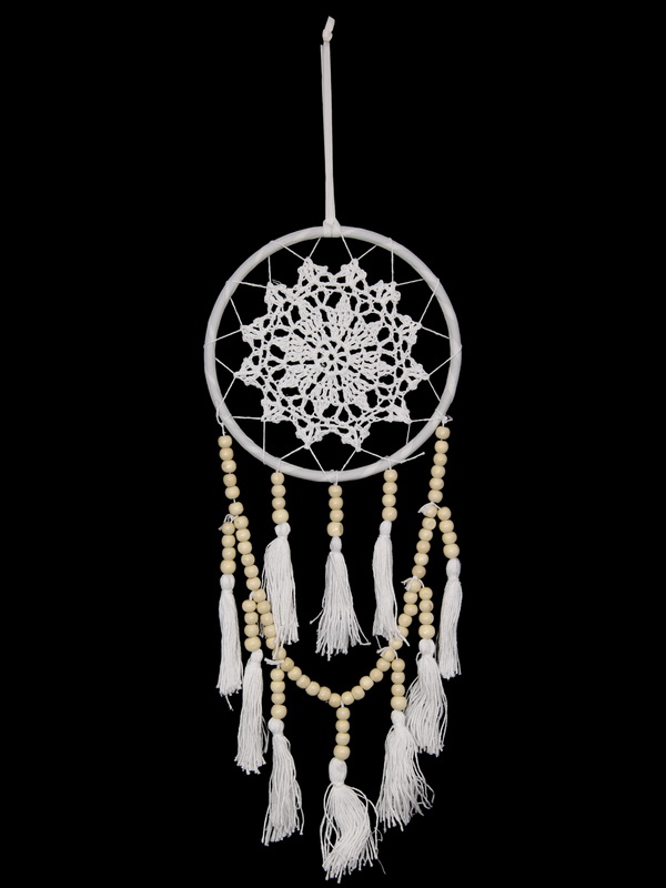 White Crochet & Beads Design Dream Catcher