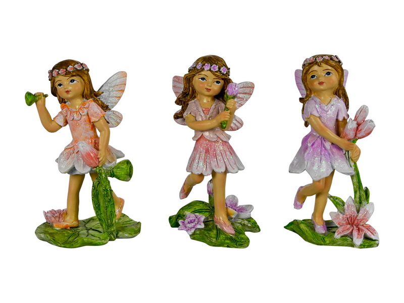 Flower Fairy with Tulips on Leaf Base