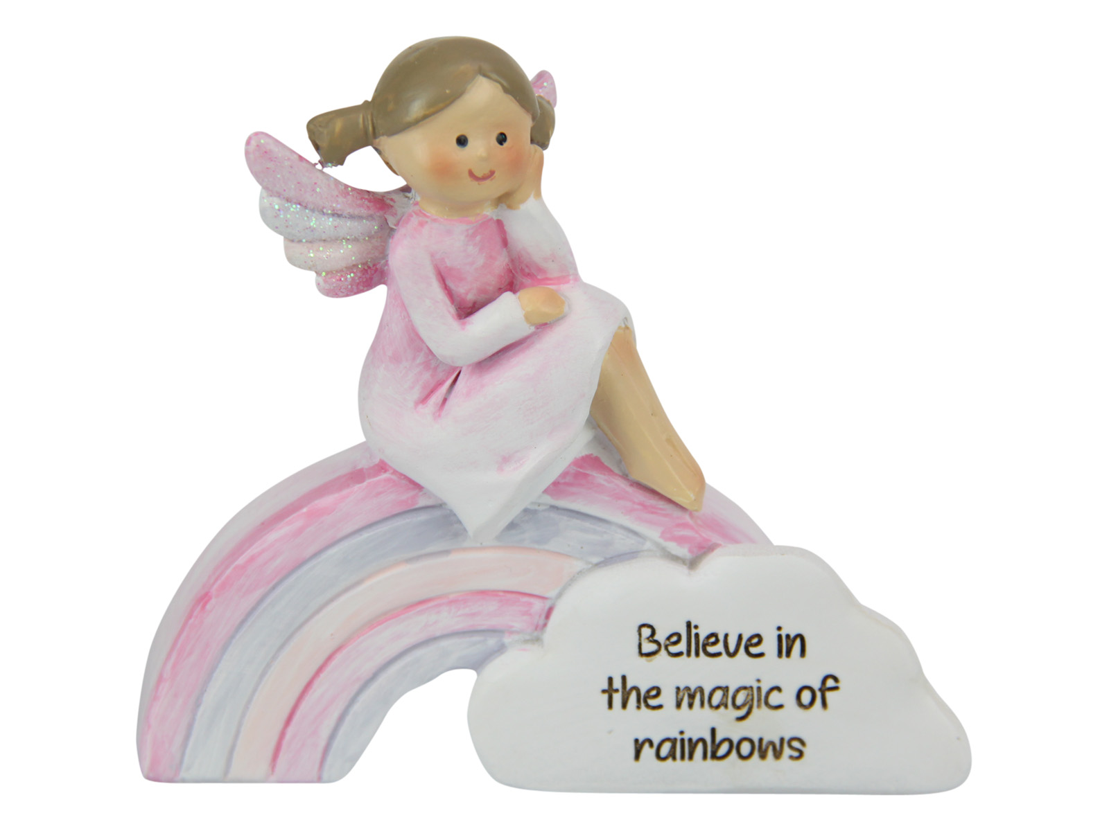 Fairy on Rainbow with Inspirational Message