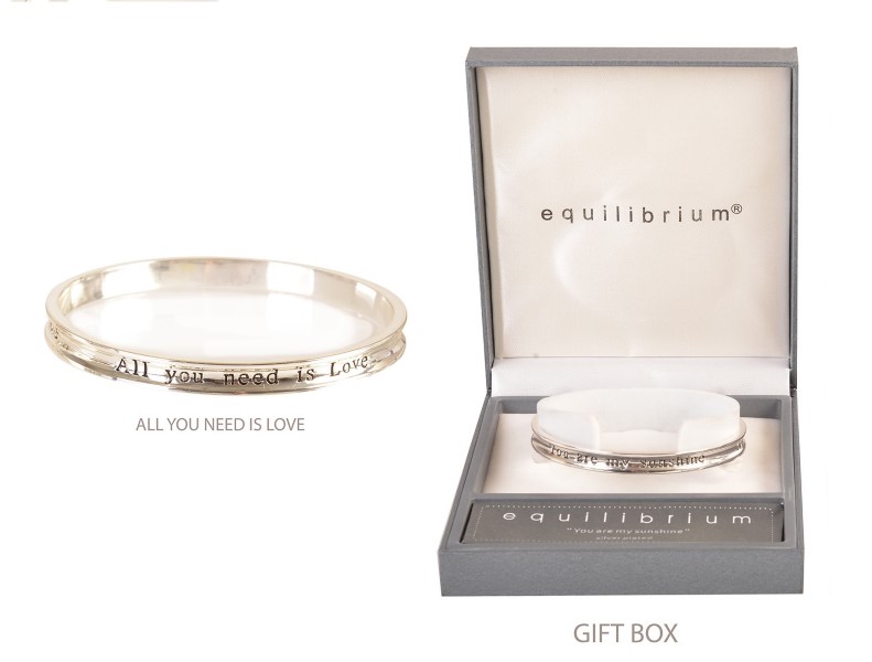 Equilibrium Inspirational Curved Bangle (LOVE)