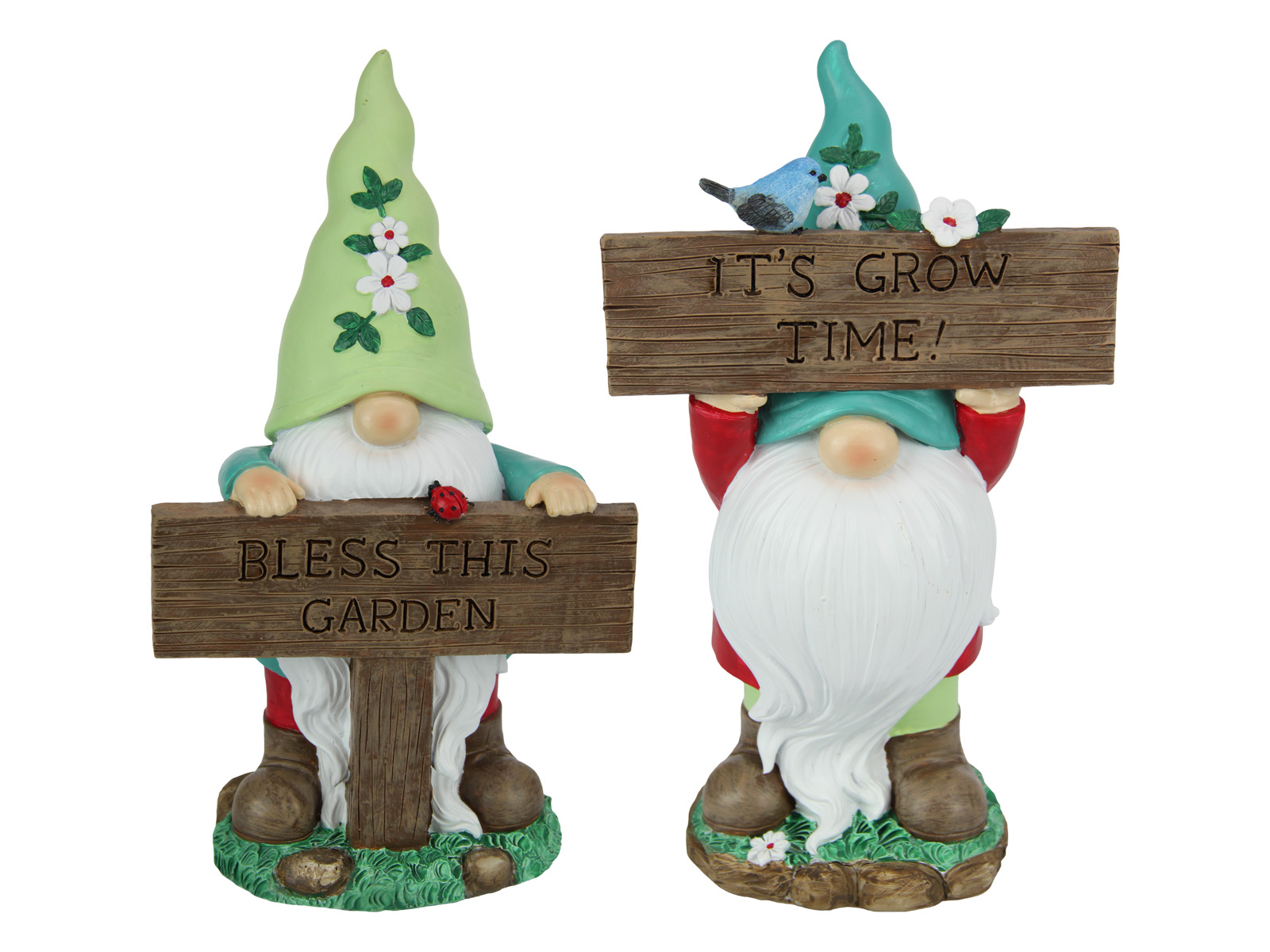 Floral Garden Gnome with Inspirational Sign