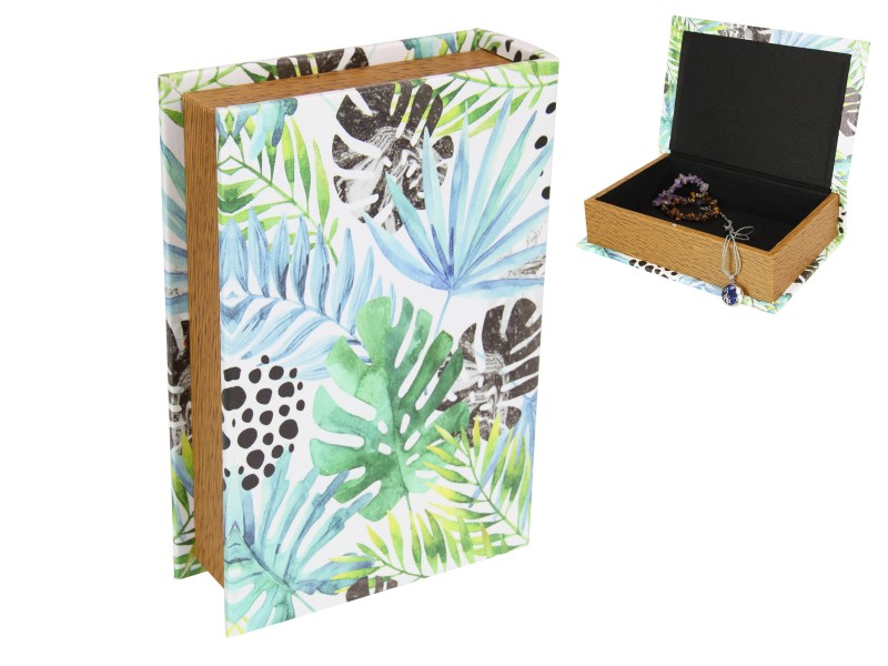 Blue & Green Fern Design Book Box