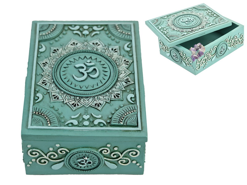 Antique Turquoise Om Lotus Tarot Box