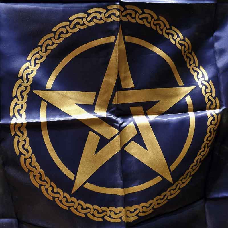 Pentagram Altar Cloth (Navy Blue)