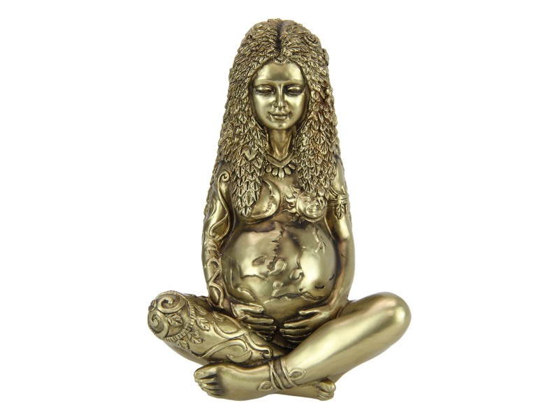 Gold Mother Earth Figurine Sitting