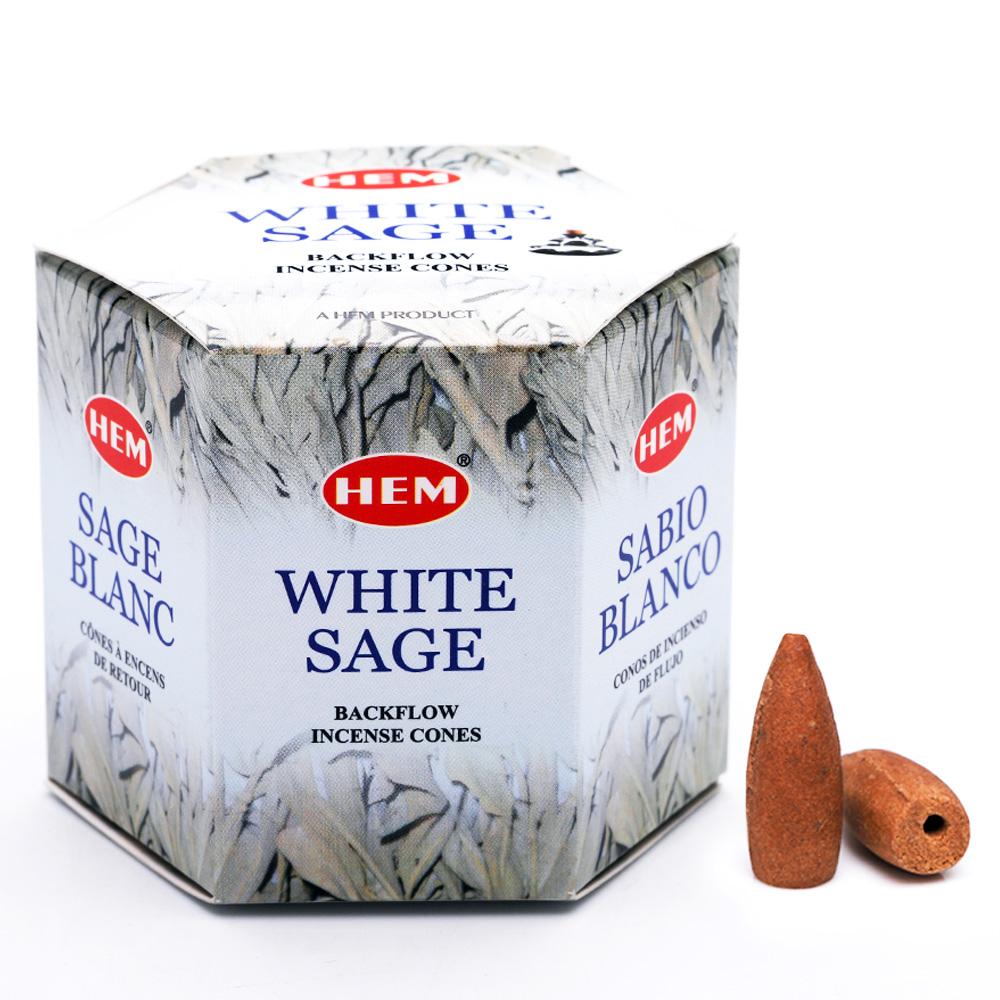 Hem White Sage Backflow Cones in Box