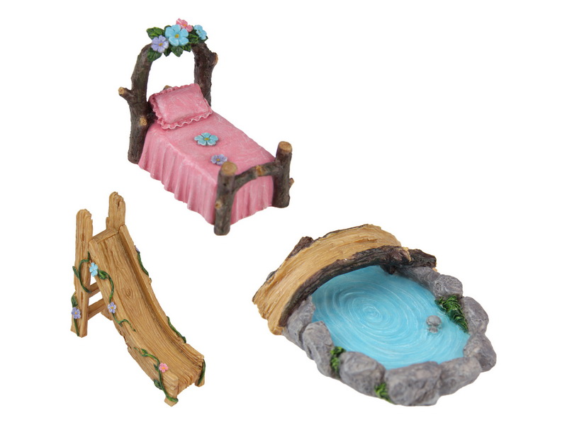 Fairy Garden Miniature Bed/Slide/Pond