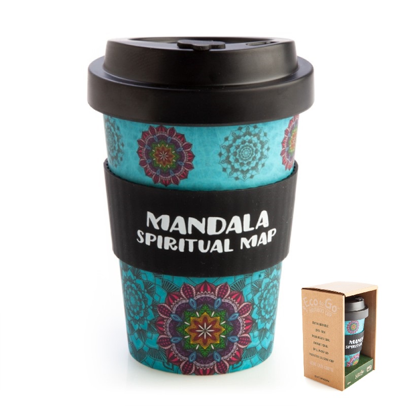 "Mandala Spiritual Map" Mandala Travel Mug with Sleeve
