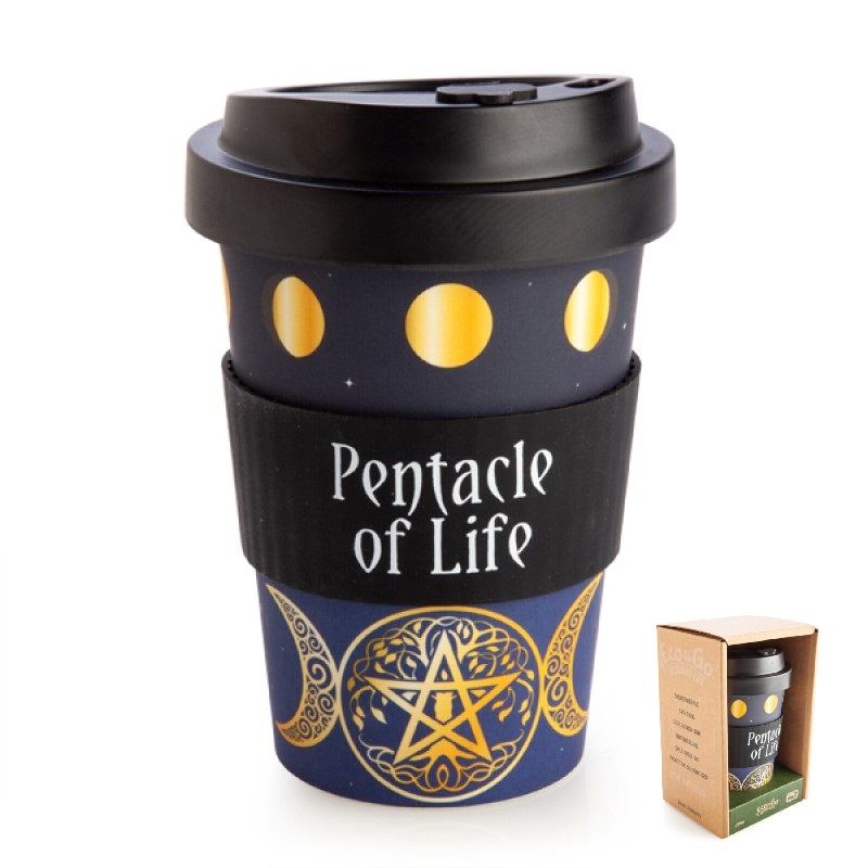 "Pentacle of Life" Triple Moon Travel Mug with Sleeve