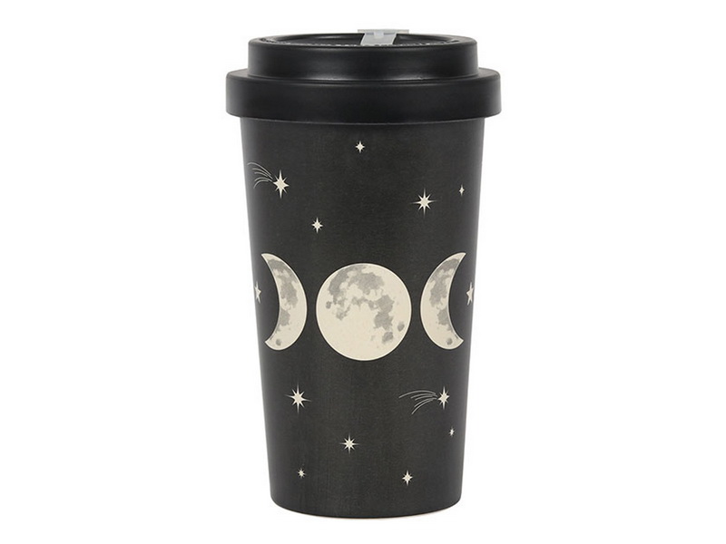 "Triple Moon" Black Travel Mug with Sleeve