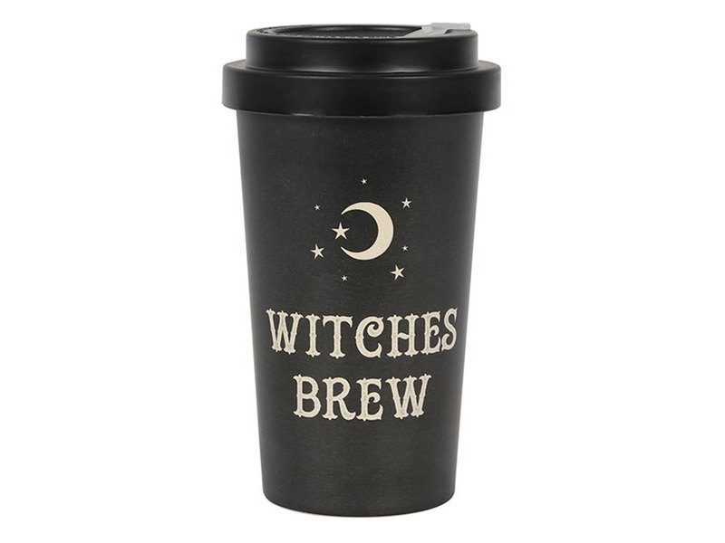 "Witches Brew" Black Travel Mug with Sleeve