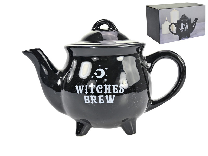 Witches Brew Black Cauldron Tea Pot
