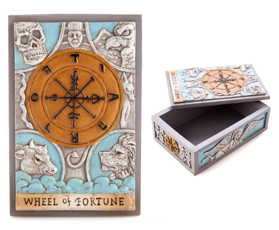 Antique Grey Wheel of Fortune Tarot Box