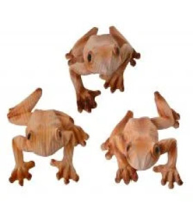CARVED NATURAL FROGS (3)