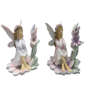 12cm Sitting fairy on flower dreaming