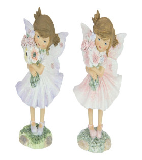 14cm Fairy Holding Flowers in Pretty Dress
