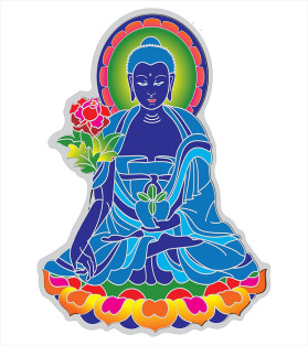 Suncatcher Sticker Blue Medicine Buddha