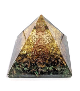 Green Aventurine/Tigers eye/Citrine Orgonite Pyramid