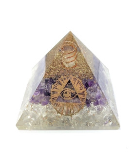 Amethyst/Crystal Orgonite Pyramid